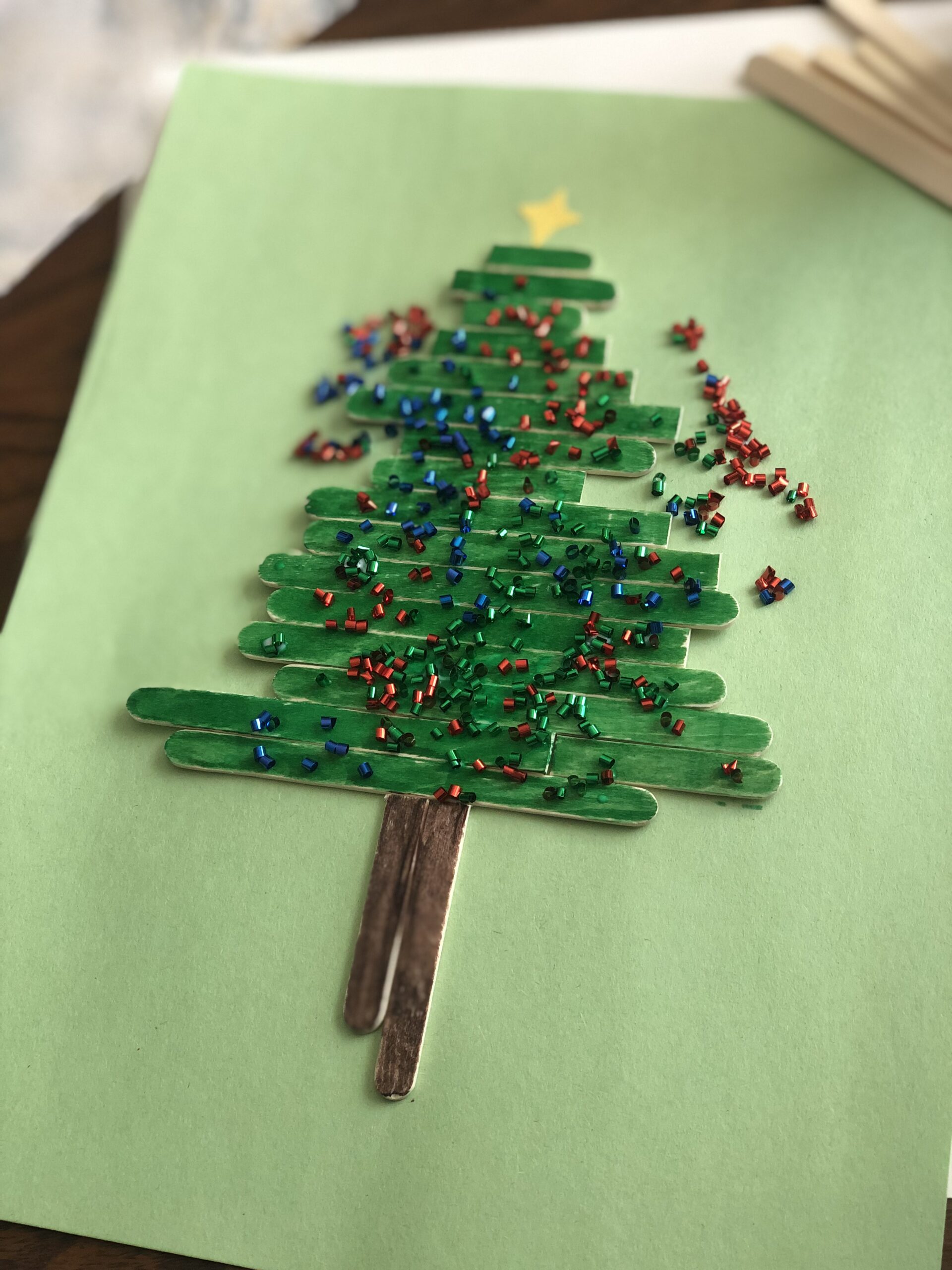 Popsicle stick Christmas tree