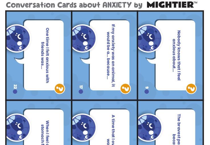 Conversation Cards about Anxiety by Mightier